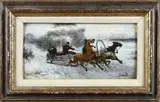 J. van Petrovitsch Orloff, Arreslee met figuren, Olieverf op paneel