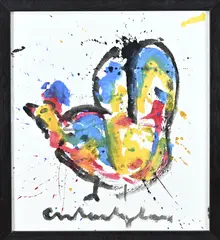 Anton Heyboer, Spetterkip, Plakkaatverf op papier