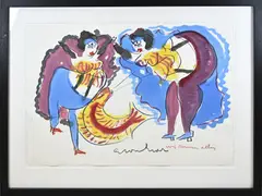 2 Danseressen by Groot werk van Anton Heyboer, Plakaatverf op papier, sold Apr 2026