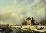 Monogram V.S.L., Hollands wintergezicht, Olieverf op paneel