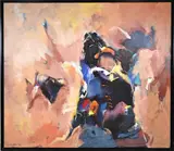 Gerard 't Hart, Kleurrijke voorstelling, Acryl op linnen