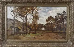 Anthony Keizer, Boerderij met zandpad, Olieverf op linnen