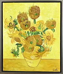 Stilleven met zonnebloemen by Gesigneerd Linda, Olieverf op linnen, sold Apr 2026