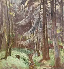 Winters bosgezicht by München Paul Johann Walch, Olieverf op linnen, sold Apr 2026