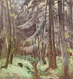 München Paul Johann Walch, Winters bosgezicht, Olieverf op linnen