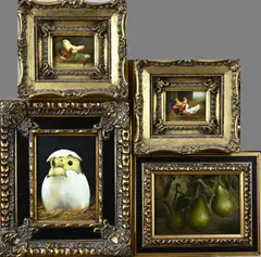 4x Olieverf schilderij, Divers, 4x Olieverf schilderij