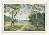 J. Doeser, Landschap met zandpad, Olieverf op linnen
