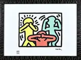 Keith Haring, 3 Dansende figuren, Lithografie