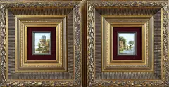 2x C.C. v & d Bosch, Hollands landschap, Olieverf op paneel