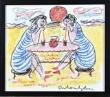 Anton Heyboer, Twee dames op strand, Pastel op papier
