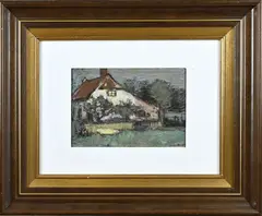 Charles Dankmeijer, Boerenhuis, Pastel op papier