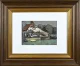 Charles Dankmeijer, Boerenhuis, Pastel op papier