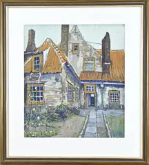 Alfons Josephus van Dijck, Boerenhuis, Gouache op papier
