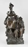 bronzen beeld by Groot antiek bronzen figuur door Georges van der Straeten, sold Apr 2026