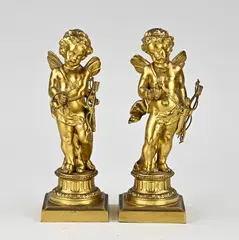 2x Cupido beeld, 18 cm.