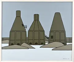 Klaas Bernink, Kalkovens Dedemsvaart, Acryl op linnen