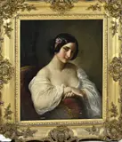 Natale Schiavoni, Portret Italiaanse schone, Olieverf op linnen