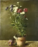 Sina Mesdag-van Houten, Terracotta bloempot, Terracotta bloempot met bloem