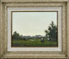 Frits Goosen, Hollands landschap, Olieverf op linnen