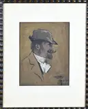 Portret Arthur Feudel by Katwijk aan zee Willy Sluijter, Gemengde techniek op papier, sold Jan 2026
