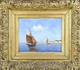 Cees van Waning, Mediterraans zeegezicht, Olieverf op linnen