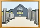 Henk Bernink, Ruïne kerk, Acryl op linnen