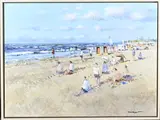 Pieter van Noort, Strandgezicht Zandvoort, Olieverf op linnen