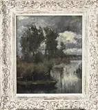 Théophile de Bock, Riviergezicht, Olieverf op linnen