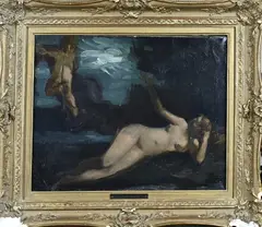 Liggend vrouwelijk naakt by Bernard Pierre Bertoletti, Olieverf op linnen, sold Jan 2026