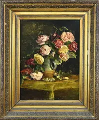 Alphonsine Guilliaume, Stilleven met rozen, Olieverf op linnen