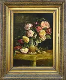 Alphonsine Guilliaume, Stilleven met rozen, Olieverf op linnen