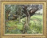 Joop Coenders, Landschap met knotwilgen, Olieverf op paneel