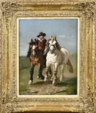 Monogram W.L., Paardenmenner, Olieverf op paneel