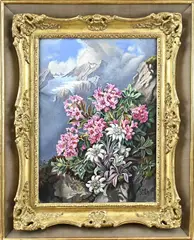 Carl Just, Berglandschap, Olieverf op linnen