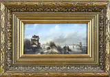 G. Verhagen, Hollands wintergezicht, Olieverf op paneel