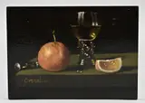 C. Cornelisz, Stilleven met Roemer en fruit, Olieverf op paneel