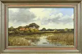 Gerard Krol, Twentse boerderij bij Aamsveen, Olieverf op linnen
