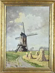 Frans Baaijens, Molen Usselo, Olieverf op linnen