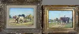 Pendant, Charles Graig, circa, 2x Paardenspan, Olieverf op paneel