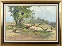 Henri Vos, Spelende kinderen, Olieverf op linnen