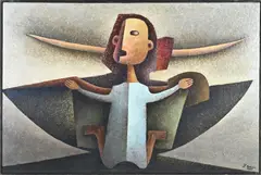 Luis Urbina, Moderne figurenvoorstelling, Olieverf op linnen