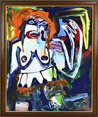 Jacob Kanbier, Naakte vrouw, Acryl op linnen