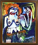 Jacob Kanbier, Naakte vrouw, Acryl op linnen