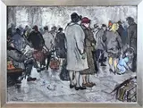Frida Holleman, Het station, Olieverf op board