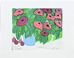 Vaas met bloemen by Walasse Ting, Litho op papier, sold Jan 2026
