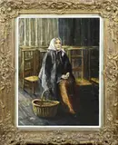 Onduidelijk & A. Dogany?, Biddende vrouw in kerk, Olieverf op linnen