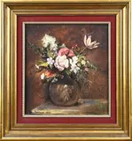 Ton Anconé, Bloemstilleven, Olieverf op linnen