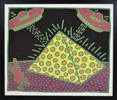 Keith Haring.litho Nadruk, Cheese and sombreros, Keith Haring.litho Nadruk