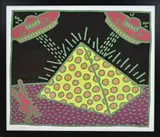 Keith Haring.litho Nadruk, Cheese and sombreros, Keith Haring.litho Nadruk
