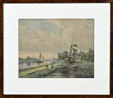 Lodewijk Klein Fecit, Riviergezicht, Aquarel op papier